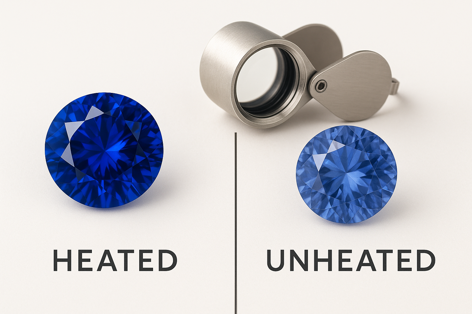Heated vs unheated certified sapphire